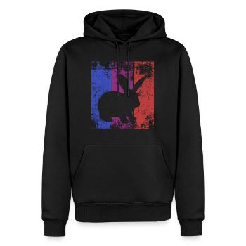 Lapin lapin - Sweat à capuche Premium bio Homme - noir - Devant - Nico (187cm)