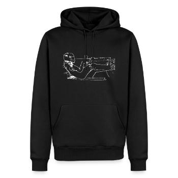 Idée d’anniversaire de course de voiture de course - Sweat à capuche Premium bio Homme - noir - Devant - Nico (187cm)