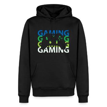 Gaming - Sweat à capuche Premium bio Homme - noir - Devant - Nico (187cm)