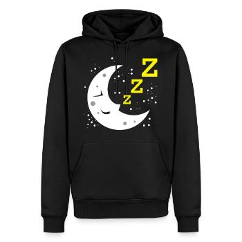 Mond Zzz - Männer Premium Bio Hoodie - Schwarz - Vorne - Nico (187cm)