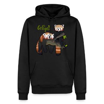 Les amis - Sweat à capuche Premium bio Homme - noir - Devant - Nico (187cm)