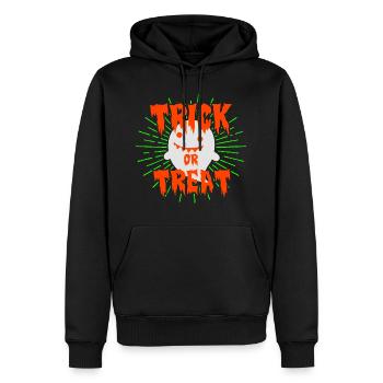 Trick or Treat - Männer Premium Bio Hoodie - Schwarz - Vorne - Nico (187cm)