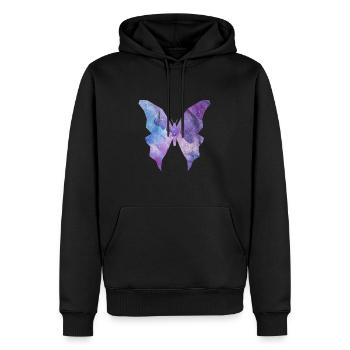 Galaxy Schmetterling - Männer Premium Bio Hoodie - Schwarz - Vorne - Nico (187cm)