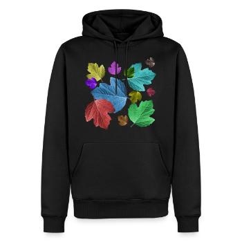 Blätter, bunt, Laub, Herbst, Baum, Blatt, Bäume - Männer Premium Bio Hoodie - Schwarz - Vorne - Nico (187cm)