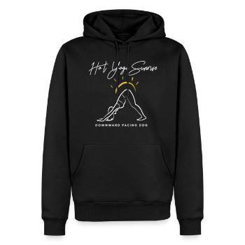 Regarder vers le bas chien, yoga chaud, cadeau, chemise, - Sweat à capuche Premium bio Homme - noir - Devant - Nico (187cm)