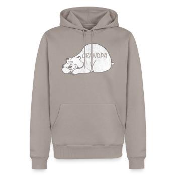 Grandpa | Kuscheliger Opa Bär - Männer Premium Bio Hoodie - Taupe - Vorne - Nico (187cm)
