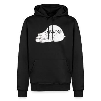 Grand-père | Peluche Papa Ours - Sweat à capuche Premium bio Homme - noir - Devant - Nico (187cm)