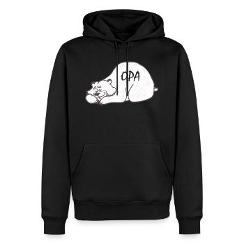 Peluche Papa ours endormi - Sweat à capuche Premium bio Homme - noir - Devant - Nico (187cm)
