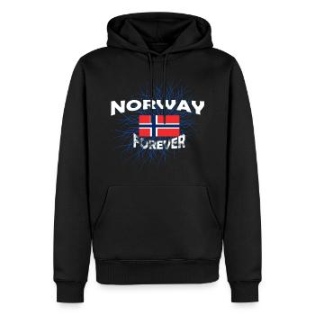 Flagge Forever Norway Norwegen - Männer Premium Bio Hoodie - Schwarz - Vorne - Nico (187cm)
