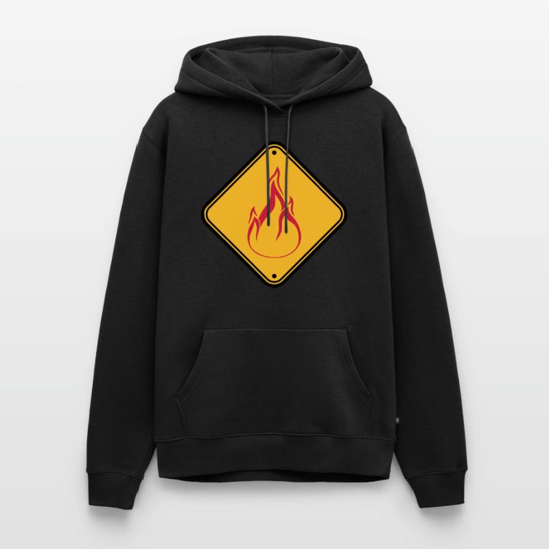 Shield note warning caution caution danger feu Men’s Premium Organic Hoodie