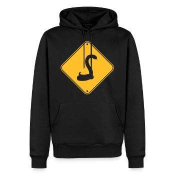 warning blindfold snake caution caution h - Men’s Premium Organic Hoodie - black - Front - Nico (187cm)