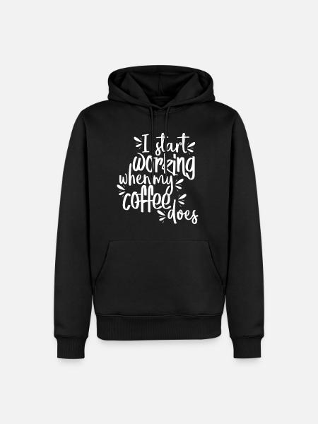Kaffee Arbeit Morgen Arbeit Geschenk - Männer Premium Bio Hoodie - Schwarz