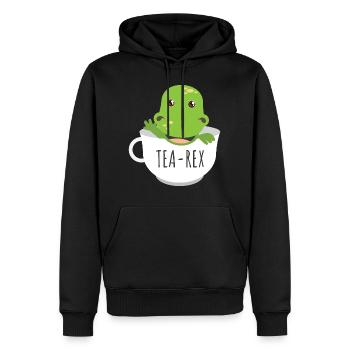 Dinosaures Thé Rex dans la tasse de thé - Idée cadeau - Sweat à capuche Premium bio Homme - noir - Devant - Nico (187cm)