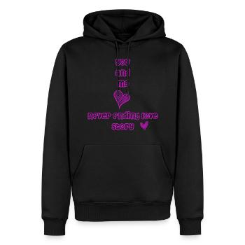Toi et moi Histoire d'amour cadeau romantique - Sweat à capuche Premium bio Homme - noir - Devant - Nico (187cm)