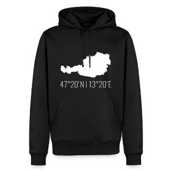 Autriche - Sweat à capuche Premium bio Homme - noir - Devant - Nico (187cm)