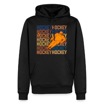 hockey - Sweat à capuche Premium bio Homme - noir - Devant - Nico (187cm)