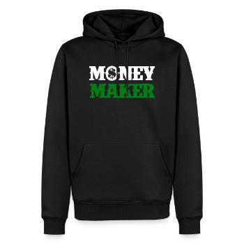 Money, Cash, Monet - Men’s Premium Organic Hoodie - black - Front - Nico (187cm)