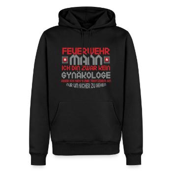 pompiers - Sweat à capuche Premium bio Homme - noir - Devant - Nico (187cm)