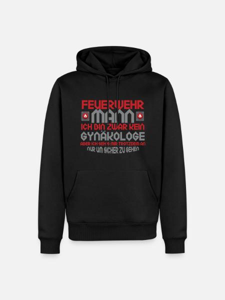 Feuerwehr - Männer Premium Bio Hoodie - Schwarz