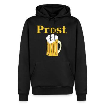 Bier Prost - Männer Premium Bio Hoodie - Schwarz - Vorne - Nico (187cm)
