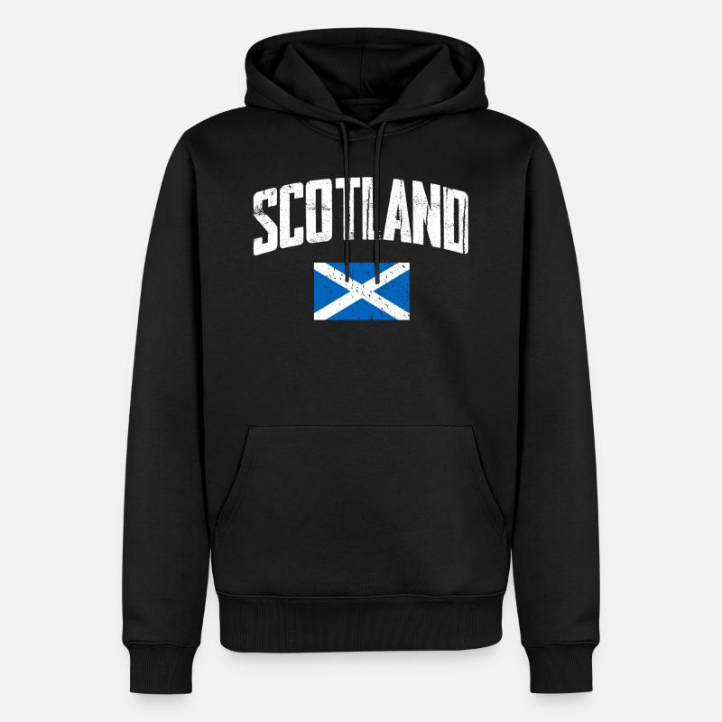 Ecossais, Ecosse, Ecossais - Sweat à capuche Premium bio Homme - noir