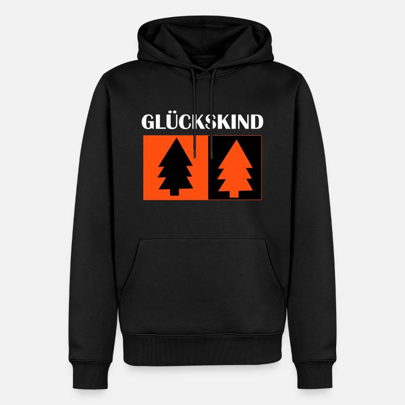 Glückskind - Männer Premium Bio Hoodie - Schwarz