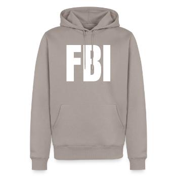 FBI Polizei - Männer Premium Bio Hoodie - Taupe - Vorne - Nico (187cm)