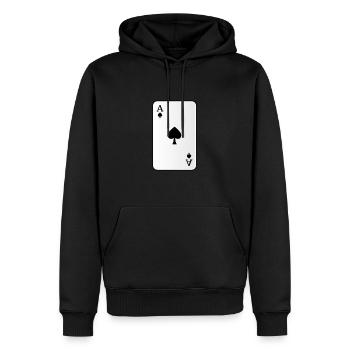 As de pique carte à jouer - Sweat à capuche Premium bio Homme - noir - Devant - Nico (187cm)