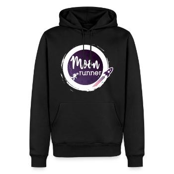 Zum Mond - Mondläufer - Männer Premium Bio Hoodie - Schwarz - Vorne - Nico (187cm)
