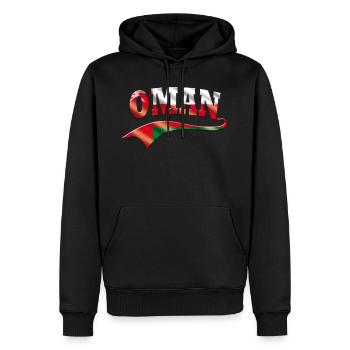 Oman - Männer Premium Bio Hoodie - Schwarz - Vorne - Nico (187cm)