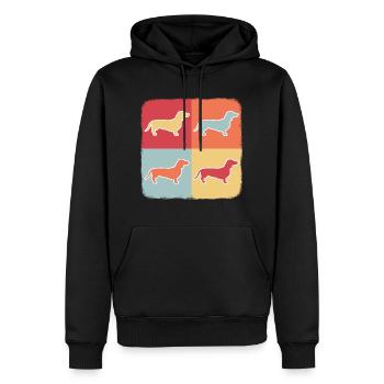Dackel - Männer Premium Bio Hoodie - Schwarz - Vorne - Nico (187cm)