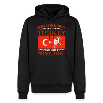 Türkei Geschenk Muay Thai Turkey Thai Boxen Shirt - Männer Premium Bio Hoodie - Schwarz - Vorne - Nico (187cm)