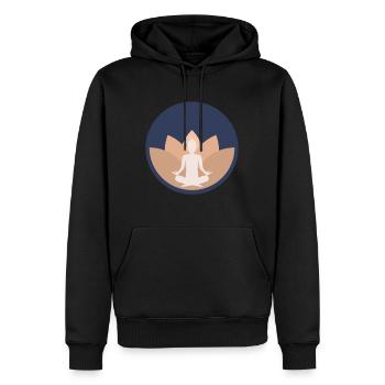 Yoga Yogilates Lotus de méditation sportive - Sweat à capuche Premium bio Homme - noir - Devant - Nico (187cm)
