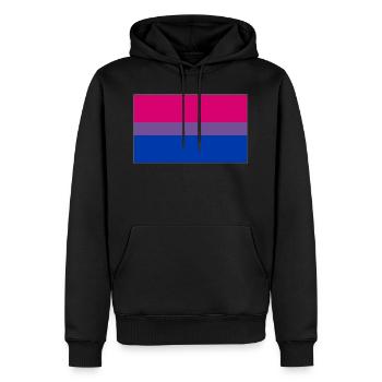 Drapeau de la fierté bisexuelle - Sweat à capuche Premium bio Homme - noir - Devant - Nico (187cm)