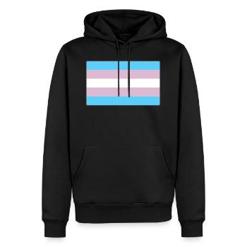 Drapeau de fierté transgenre - Sweat à capuche Premium bio Homme - noir - Devant - Nico (187cm)