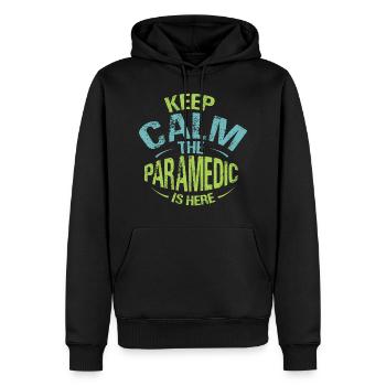 Ambulanciers - Sweat à capuche Premium bio Homme - noir - Devant - Nico (187cm)
