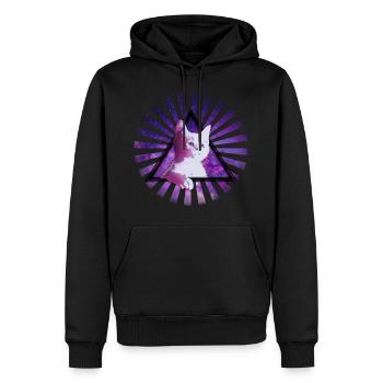 Coole Katze Weltraum Space Cat Geschenk - Männer Premium Bio Hoodie - Schwarz - Vorne - Nico (187cm)