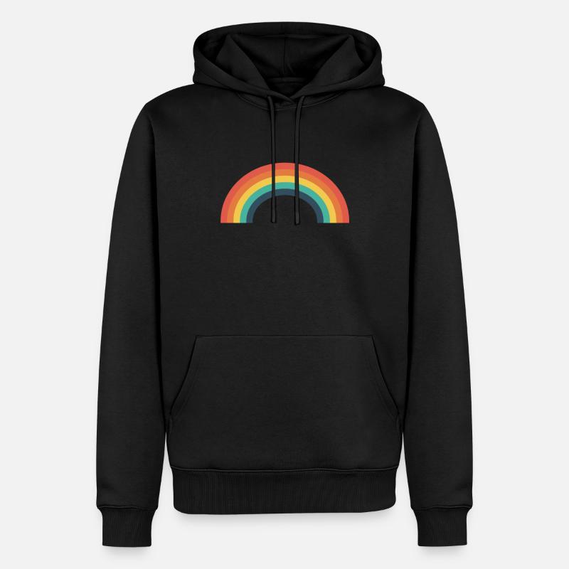 Rainbow Regenbogen - Männer Premium Bio Hoodie - Schwarz