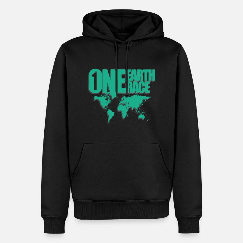 Gegen Rassismus - Männer Premium Bio Hoodie - Schwarz