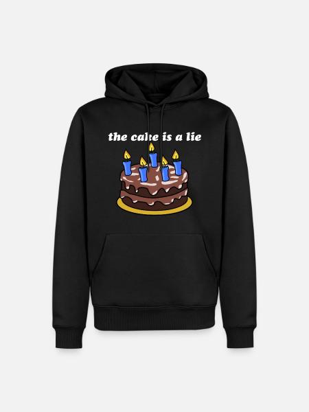 Le gâteau est un mensonge - Sweat à capuche Premium bio Homme - noir