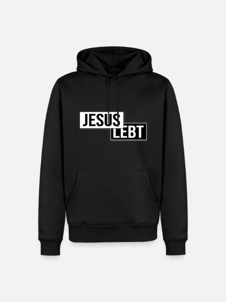 Jesus Lives Christian Clothing Gift Idea - Men’s Premium Organic Hoodie - black