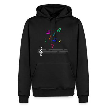 Noten - Männer Premium Bio Hoodie - Schwarz - Vorne - Nico (187cm)