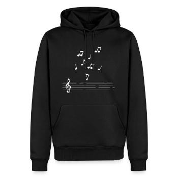 Noten Musik - Männer Premium Bio Hoodie - Schwarz - Vorne - Nico (187cm)
