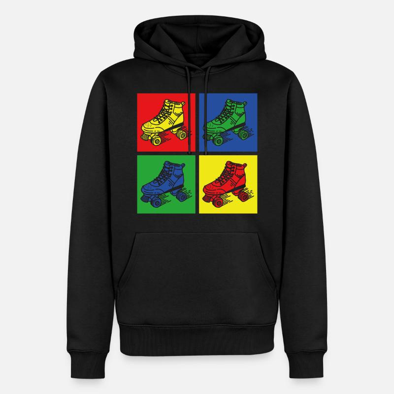 Rétro rollers - Sweat à capuche Premium bio Homme - noir