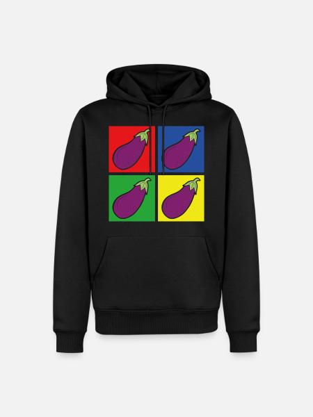 eggplant - Men’s Premium Organic Hoodie - black