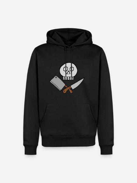 Skull Kitchen Knife Hackebeil - Men’s Premium Organic Hoodie - black