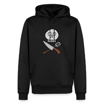 Totenkopf Messer Koch - Männer Premium Bio Hoodie - Schwarz - Vorne - Nico (187cm)