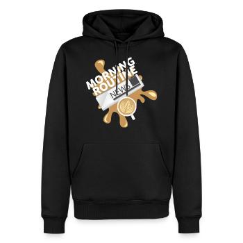 Coffee and News - Männer Premium Bio Hoodie - Schwarz - Vorne - Nico (187cm)