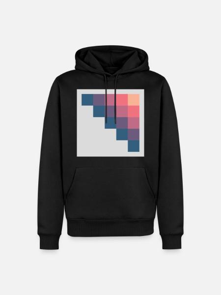 Red pixels - Männer Premium Bio Hoodie - Schwarz