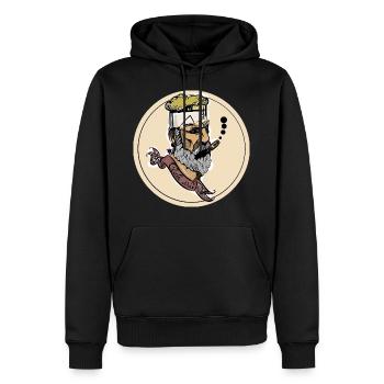 Homme barbe avec cigare - Sweat à capuche Premium bio Homme - noir - Devant - Nico (187cm)
